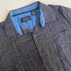 Nat Nast Luxury Originals Silk Cotton Shirt Large Blue  Camp Collar Button Up